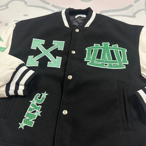 Off-White Multicolor Unisex Baseball Cardigan Jacket - Picture 2 of 6